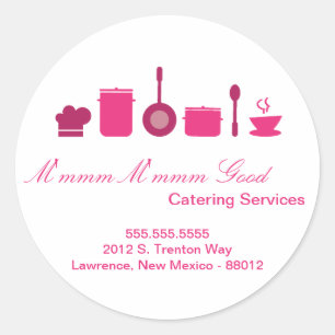 20 - 1,5" Catering Chef-kok Bedrijfsadres Stickers