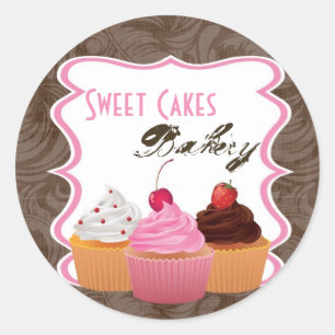 20 - 1,5" Cup Cakes Bakery Sweet Address Stickers