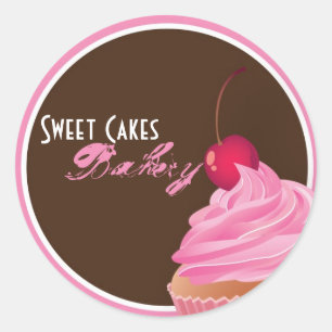 20 - 1,5" Cup Cakes Bakkerij Sweet Treats Stickers