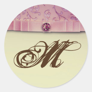 20 - 1,5 Envelop Seal Amethyst Jewel reliëf Ronde Sticker