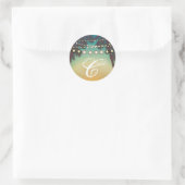 20 - 1.5 Envelop Seal Beach Sunset Palm Trees St Ronde Sticker (Tas)