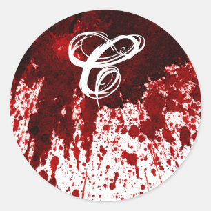 20 - 1.5 Envelop Seal Bloed Splatter Vampier Gothi Ronde Sticker