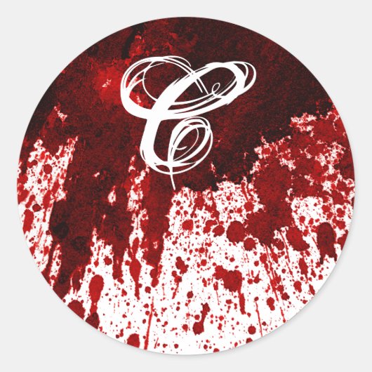 20 - 1.5 Envelop Seal Bloed Splatter Vampier Gothi Ronde Sticker (Voorkant)