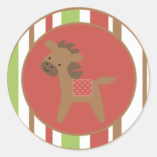 20 - 1.5"Envelop Seal Boerderijdieren Paard Ronde Sticker