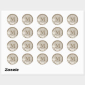 20 - 1.5 Envelop Seal Burlap Lace Country Wester Ronde Sticker (Vel)