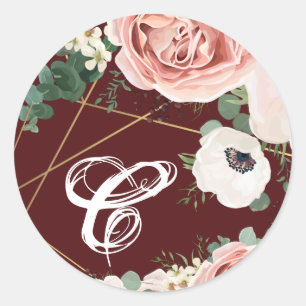 20 - 1,5 Envelop Seal Geometric Garden Roos Ronde Sticker