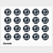 20 - 1.5 Envelop Seal Navy Zomerjurk Blues Ronde Sticker (Vel)