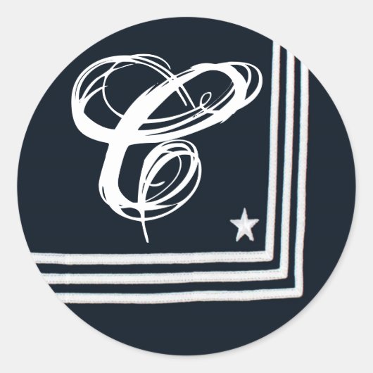 20 - 1.5 Envelop Seal Navy Zomerjurk Blues Ronde Sticker (Voorkant)