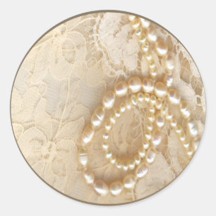 20 - 1.5 Envelop Seal Pearl & Lace Ronde Sticker