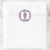20 - 1.5 Envelop Seal Plum Paarse Damask Kant Ronde Sticker (Tas)