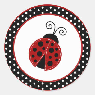 20 - 1,5" Envelop Seal Red Ladybug Ronde Sticker