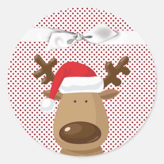 20 - 1.5 Envelop Seal Rendier Kerstmis XMAS PO Ronde Sticker (Voorkant)