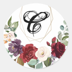 20 - 1.5 Envelop Seal Rozen op Wit met Gouden G Ronde Sticker