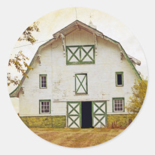 20 - 1.5 Envelop Seal Sunset Barn Country Rustic Ronde Sticker