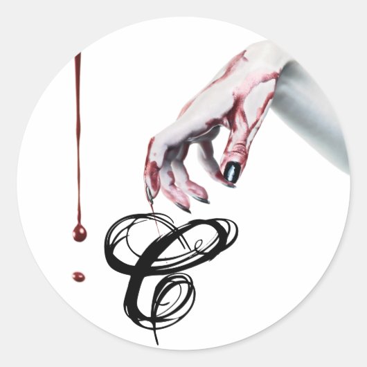 20 - 1.5 Envelop Seal zombie bloed druppelvampier Ronde Sticker (Voorkant)