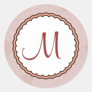 20 - 1,5" Envelop Sticker Roze/Bruin Bloemen Liefd
