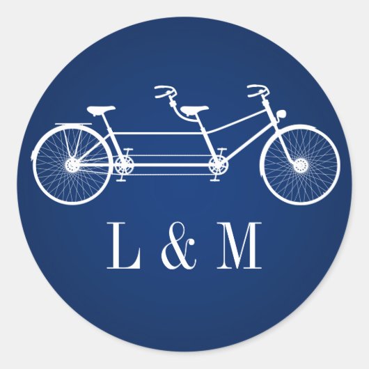 20 - 1.5 Envelop Zegel Marine Blauw Dubbele Bike (Voorkant)