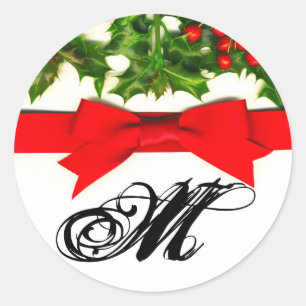 20 - 1,5 Envelope Seal Baughs Holly Berry Christm Ronde Sticker