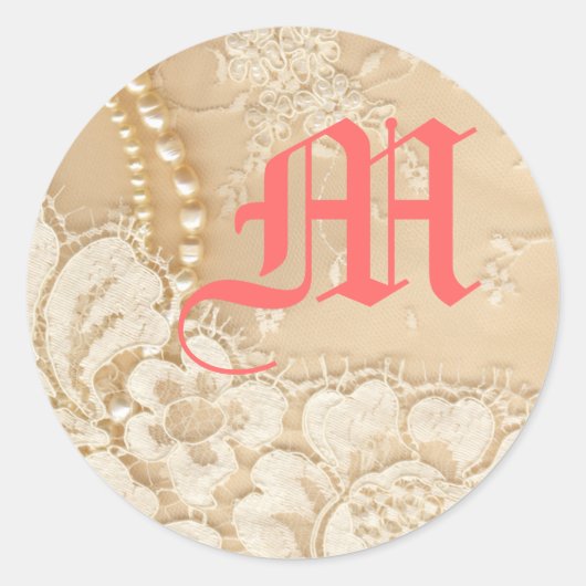 20 - 1.5 Envelope Seal Country Lace Victoriaans Ronde Sticker (Voorkant)