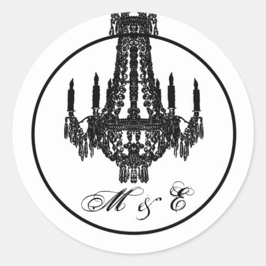 20 - 1,5 Envelope Seal Crystal Chandelier Glitz Ronde Sticker (Voorkant)