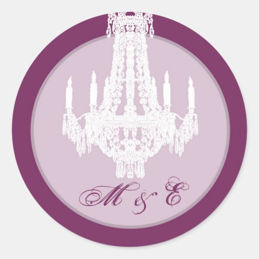 20 - 1,5 Envelope Seal Crystal Chandelier Glitz Ronde Sticker (Voorkant)