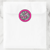 20 - 1,5" Envelope Seal Hot Pink Zebra Print Ronde Sticker (Tas)