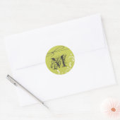 20 - 1.5 Envelope Seal Monogram Groene Bloemlaag Ronde Sticker (Envelop)