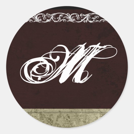 20 - 1,5 Envelope Seal Monogram Kerstmis XMAS Ronde Sticker (Voorkant)