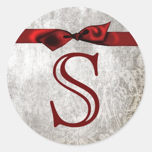 20 - 1,5 Envelope Seal Monogram Kerstmis XMAS Ronde Sticker (Voorkant)