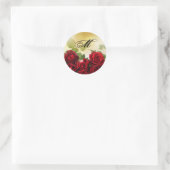 20 - 1.5 Envelope Seal Red Rose Bouquet Bridal Ronde Sticker (Tas)