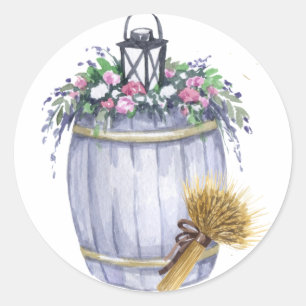 20 - 1,5 Envelope Seal Summer Country Wedding Rus Ronde Sticker