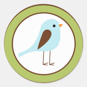 20 - 1.5" Envelope Seal Woodland Friends Vogel Ronde Sticker