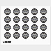 20 - 1.5 Envelope Seal Zwart Stropdas Affair Grijs Ronde Sticker (Vel)