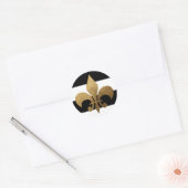 20 - 1,5-enveloppen - Moderne strepe Black White Ronde Sticker (Envelop)