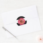 20 - 1,5-enveloppen - Moderne strepe Black White Ronde Sticker (Envelop)