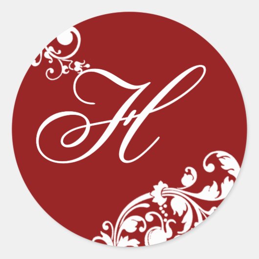 20 - 1.5"Envelopverbinding Crimson Rode Witte Bloe Ronde Sticker (Voorkant)