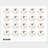 20 - 1.5 Envelopzegel Witte Bloemen op Wh Ronde Sticker (Vel)