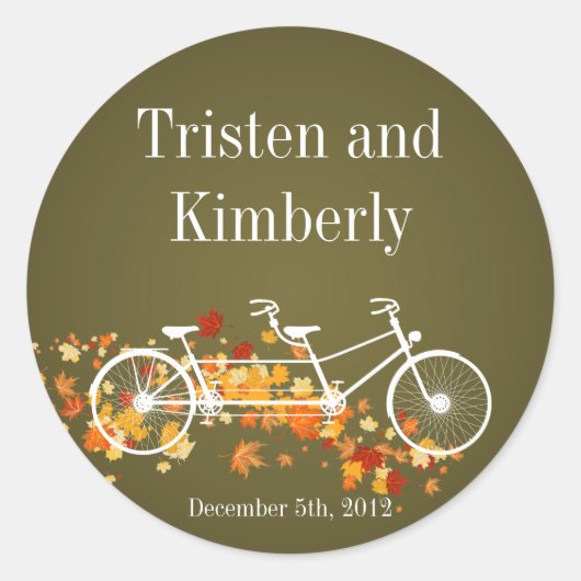 20 - 1,5" Favor Stickers Bruine Herfst Dubbele fie (Voorkant)