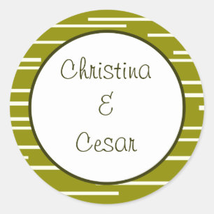 20 - 1,5" Favor Stickers Groene Peer Fruit Stripes