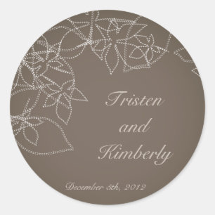 20 - 1.5" Favor Stickers Herfst Bloemen Herfst Gri