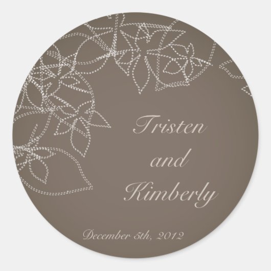 20 - 1.5" Favor Stickers Herfst Bloemen Herfst Gri (Voorkant)
