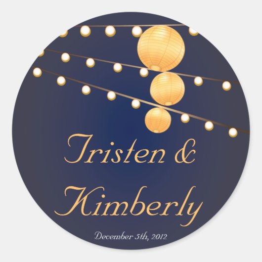 20 - 1,5" Favor Stickers Lanternes en papier sur b (Devant)