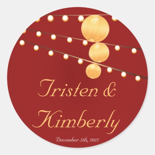 20 - 1,5" Favor Stickers Lanternes en papier sur r (Devant)