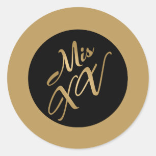 20 - 1,5" Favor Stickers Mis XV Gold