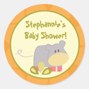 20 - 1,5" Favor Stickers Tropische Punch Olifant