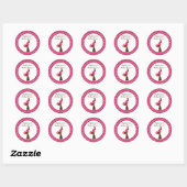 20 - 1.5" Favoriete Stickers Roze Mod Mom Polka Do (Vel)