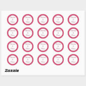 20 - 1,5" Favour Stickers Inséparables Pink Stripe (Feuille)