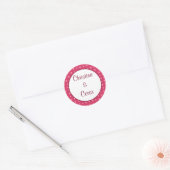 20 - 1,5" Favour Stickers Inséparables Pink Stripe (Enveloppe)