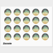 20 - 1,5" Favour Stickers Plage Coucher de soleil  (Feuille)