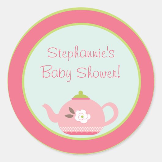 20 - 1,5" Favour Stickers Tea Party Pink Pastel (Devant)